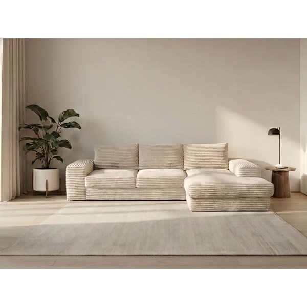 WERK2 Ecksofa Rozzana 280 x 190 cm zeitlos & bequem, viel Platz, Design & Komfort, Breitcord, L-Form, XXL