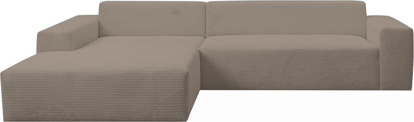 WERK2 Ecksofa Zeus-XL 311 cm breit, bequemes Mega-Sofa in L-Form, große Sitztiefe, Curvy-trend Cord Big-Sofa mit 210 cm XXL-Ottomane für 2 Personen – Bild 2 von 5