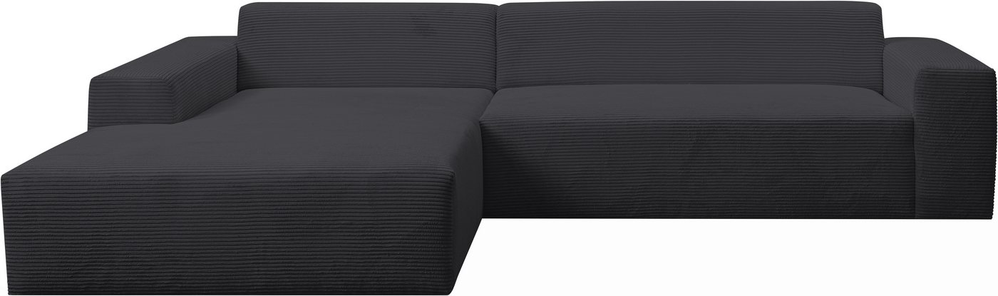 WERK2 Ecksofa Zeus-XL 311 cm breit, bequemes Mega-Sofa in L-Form, große Sitztiefe, Curvy-trend Cord Big-Sofa mit 210 cm XXL-Ottomane für 2 Personen – Bild 2 von 5