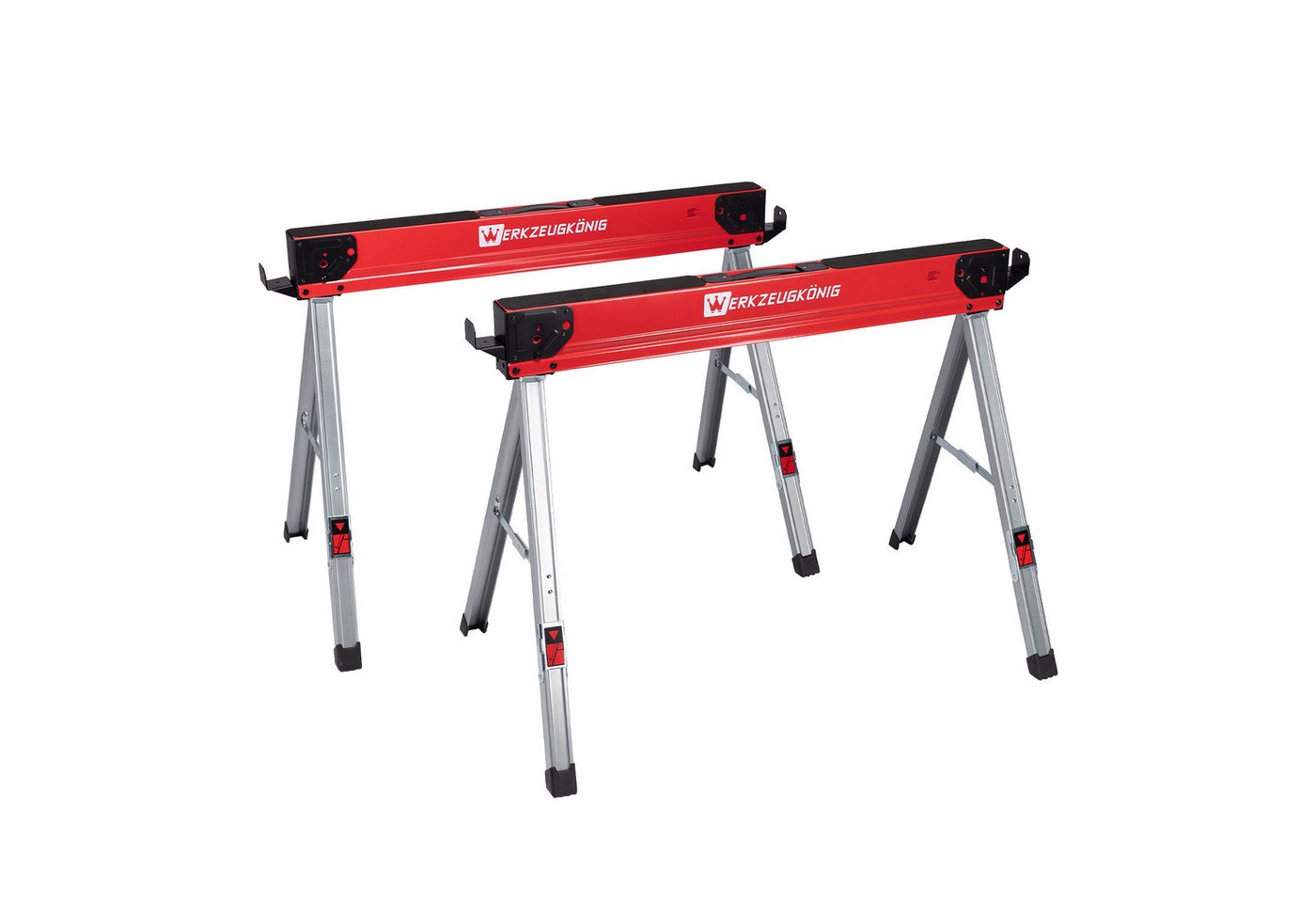 Werkzeugkönig Klappbock Arbeitsbock Gerüstbock, 500 kg max. Belastbarkeit, (2-St), platzsparend zusammenklappbar - rutschfeste Auflagefläche – Bild 5 von 5