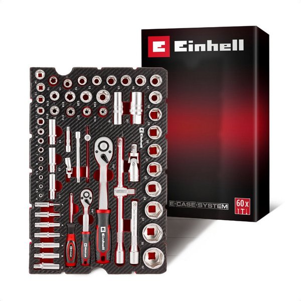 Einhell Werkzeugset Original Einhell Pad Stecknüsse und Ratschen 60-tlg. (Umschaltknarren, (60-tlg), Original Einhell Pad Stecknüsse und Ratschen 60-tlg. (Umsch