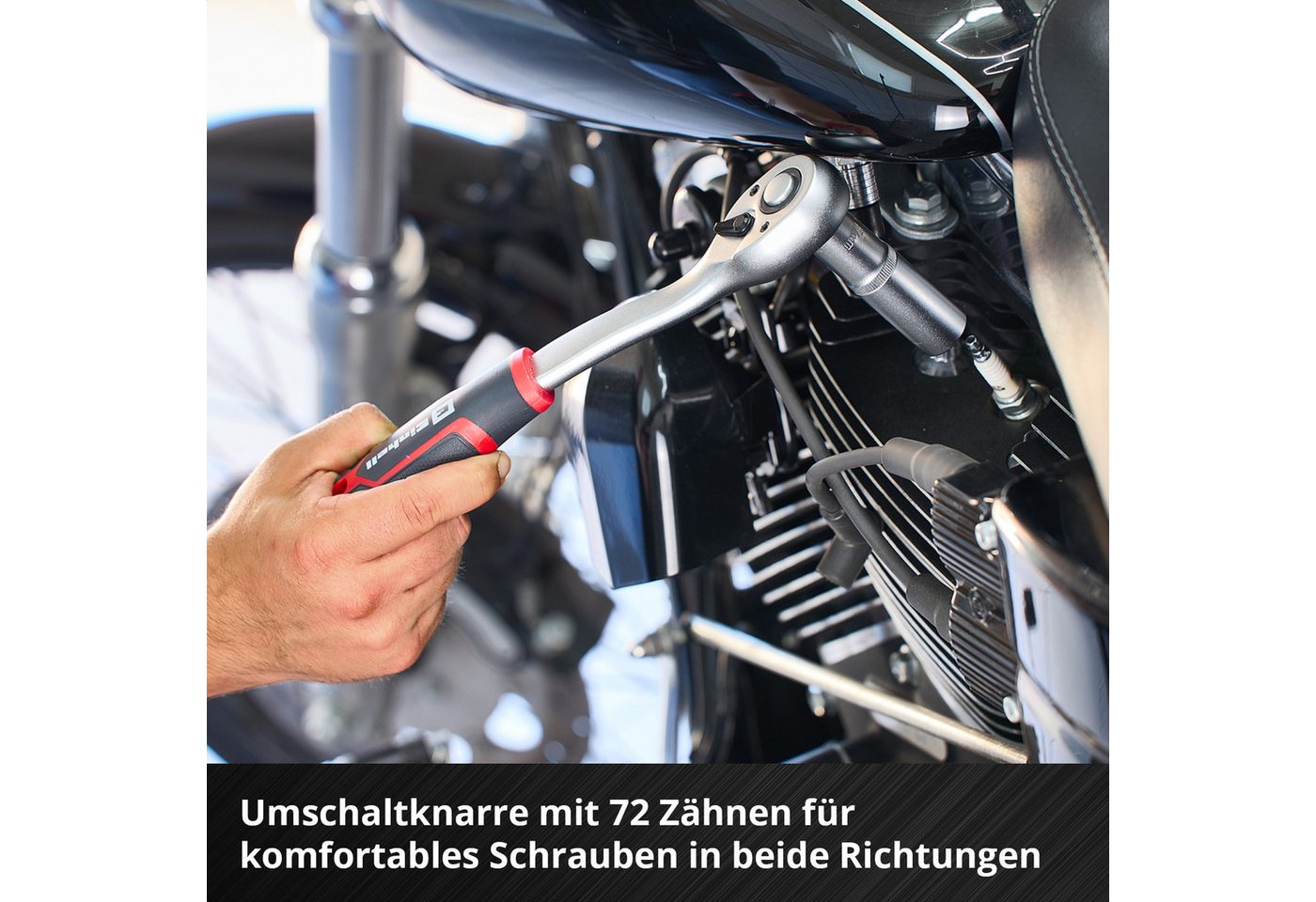 Einhell Werkzeugset Original Einhell Pad Stecknüsse und Ratschen 60-tlg. (Umschaltknarren, (60-tlg), Original Einhell Pad Stecknüsse und Ratschen 60-tlg. (Umsch – Bild 5 von 5