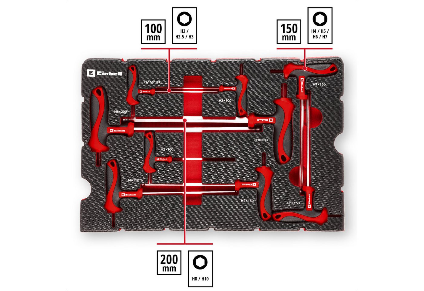 Einhell Werkzeugset Original Einhell Pad T-Griff-Schraubendreher 9-tlg. (Maschinen- & Fahr, (9-tlg), Original Einhell Pad T-Griff-Schraubendreher 9-tlg. (Maschi – Bild 3 von 5
