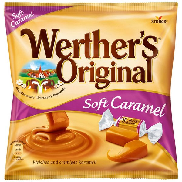 Werther's Süßigkeit, Werthers Original Soft Caramel extra weiche Sahnetoffees 180g