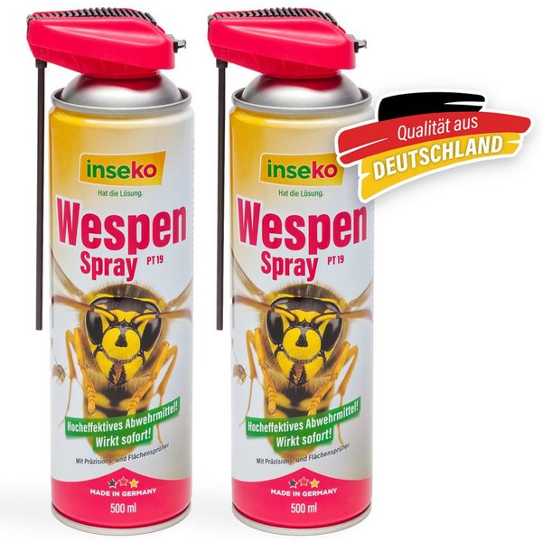 Inseko Wespenspray 2x inseko Wespenspray 500 ml - effektive Sofortwirkung (PT19), 2-St., gegen Wespen & Wespennester