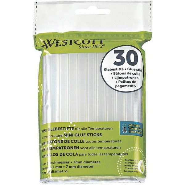 WESTCOTT Heißklebestift E-16837 00, (30 St), Nachfüll-Sticks