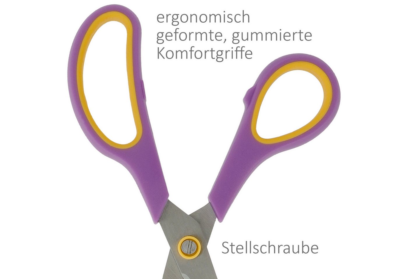 WESTCOTT Scheren-Set Easy Grip Scheren 3 Stück, Universalscheren 20,1cm mit Komfort-Griff, (Vorteilspack, 3-tlg), Extrascharfe & langlebige Edelstahlklinge – Bild 5 von 5