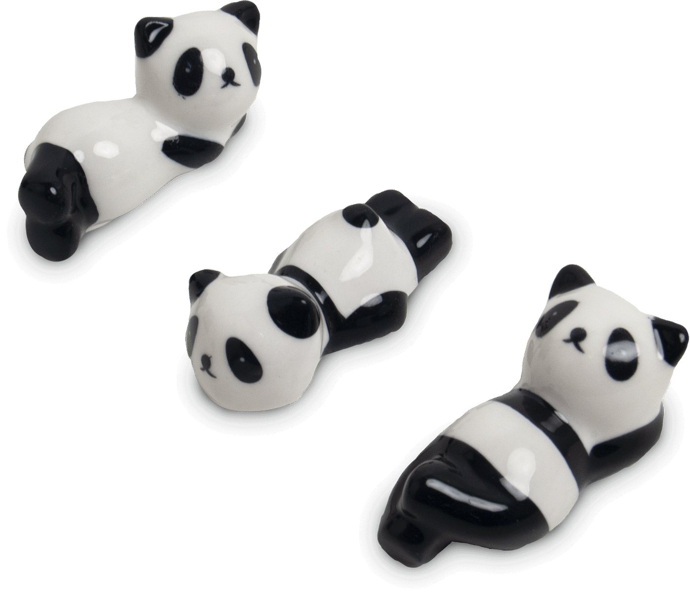 WestCraft Essstäbchen Essstäbchen Set Japan, 4 Paar Holz-Essstäbchen mit Keramik-Ablagen, Lucky Cat & Panda, Hochwertiges Chopstick-Set für Sushi – Bild 2 von 3