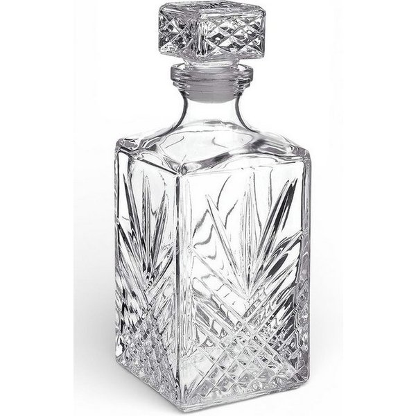 WestCraft Karaffe Bormioli Rocco Whisky-Karaffe aus Glas – 3 edle Designs, (1-tlg), Glasstopfen für sicheres Verschließen - für Hausbar & Wohnzimmer