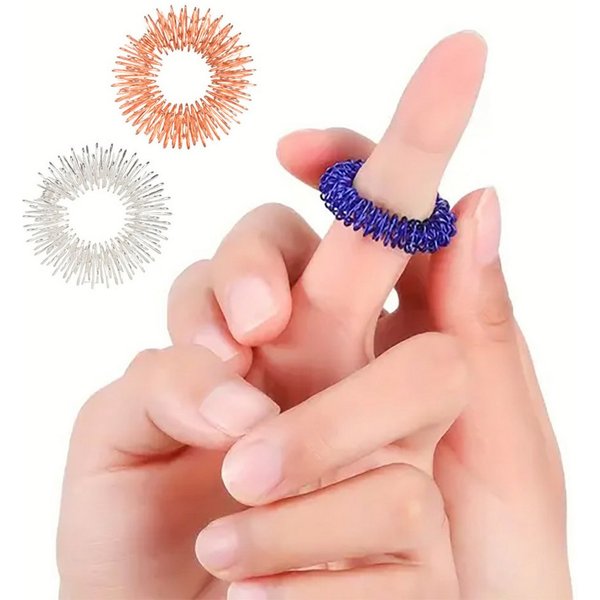 WestCraft Shiatsu-Akupressurgerät Akupressurringe 3er Set Gold, Bronze, Silber, Finger Massage Ringe, 3-tlg., Entspannung für Körper & Geist, Sanfte Massage & S