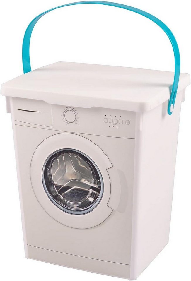 WestCraft Transportbehälter Waschpulverbox in Form einer Waschmaschine für Waschmittel, (1-St), Waschmittelbox, Eimer 5 Liter, Waschmitteldose, Waschmittelbehäl – Bild 2 von 5
