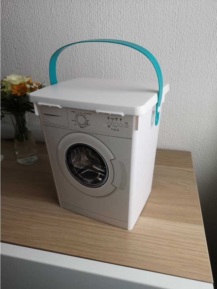 WestCraft Transportbehälter Waschpulverbox in Form einer Waschmaschine für Waschmittel, (1-St), Waschmittelbox, Eimer 5 Liter, Waschmitteldose, Waschmittelbehäl – Bild 3 von 5
