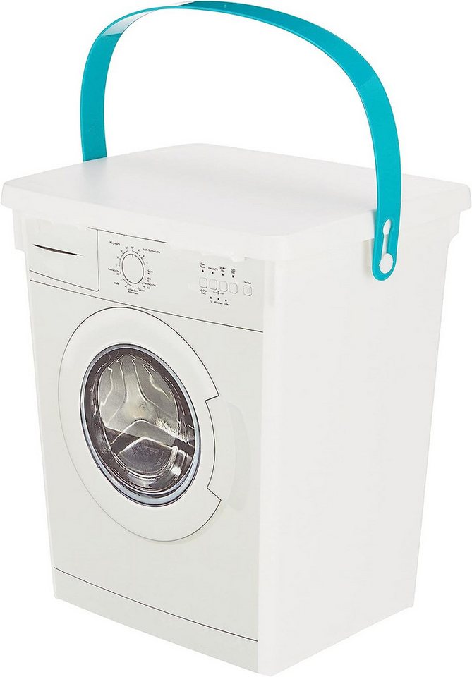 WestCraft Transportbehälter Waschpulverbox in Form einer Waschmaschine für Waschmittel, (1-St), Waschmittelbox, Eimer 5 Liter, Waschmitteldose, Waschmittelbehäl – Bild 4 von 5