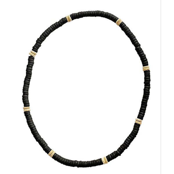 Westernlifestyle Statementkette Black Canyon – Desert Line Heishi Kette Kokos schwarz