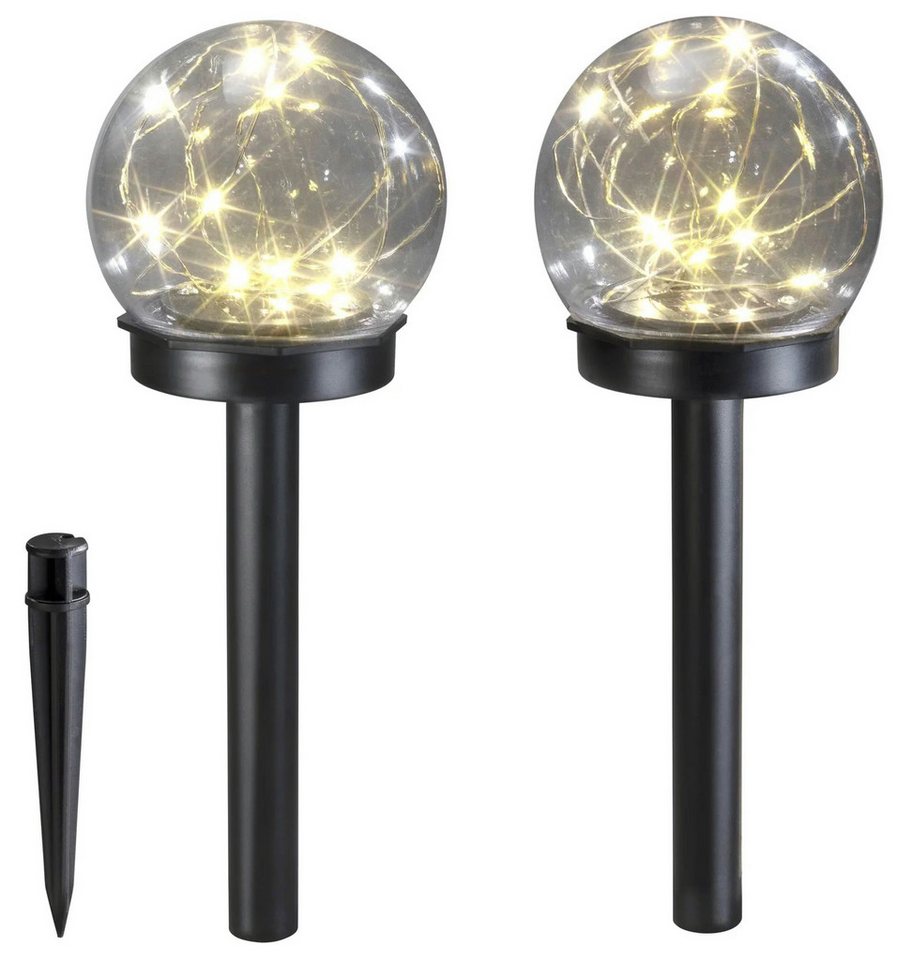 Westfalia Werkzeug LED Kugelleuchte Solar Kugel Set, 10 cm, 2er-Set – Bild 2 von 4