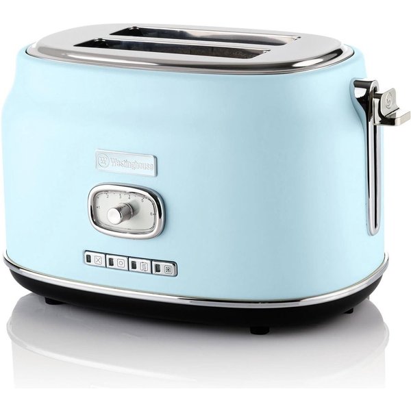 Westinghouse Toaster Retro-Serie 2-Scheiben 815 W mit Brötchenaufsatz, 2 kurze Schlitze, für 2 Scheiben, 815,00 W, extra breite Schlitze, Brötchenaufsatz, Aufta