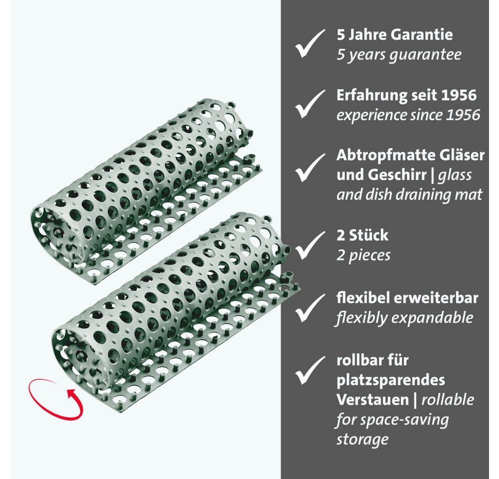 WESTMARK Abtropfmatte 2 Abtropfmatten »Bar«, flexible Geschirrmatten – Bild 2 von 5