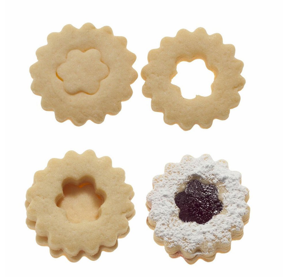 WESTMARK Ausstechform Linzer Keks-Ausstechform, Plätzchenstecher, Rosette, Mit Auswerfer, Edelstahl, spülmaschinengeeignet – Bild 3 von 3