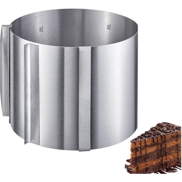 WESTMARK Backform Extra hoch: 15 cm, Ø 16 - 30 cm, Mit Skala, Rostfreier Edelstahl