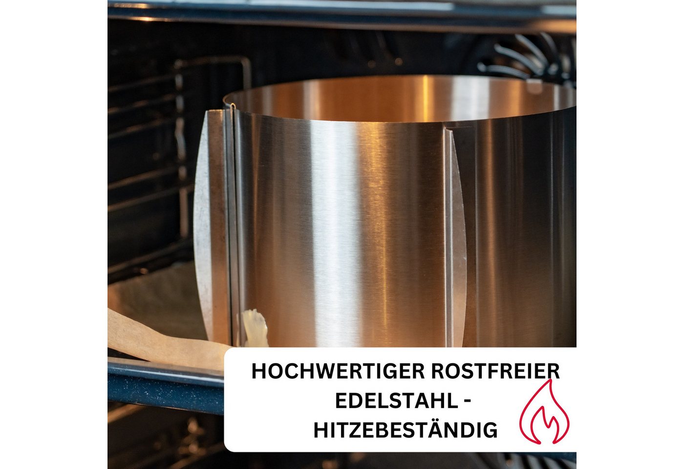 WESTMARK Backform Extra hoch: 15 cm, Ø 16 - 30 cm, Mit Skala, Rostfreier Edelstahl – Bild 3 von 5