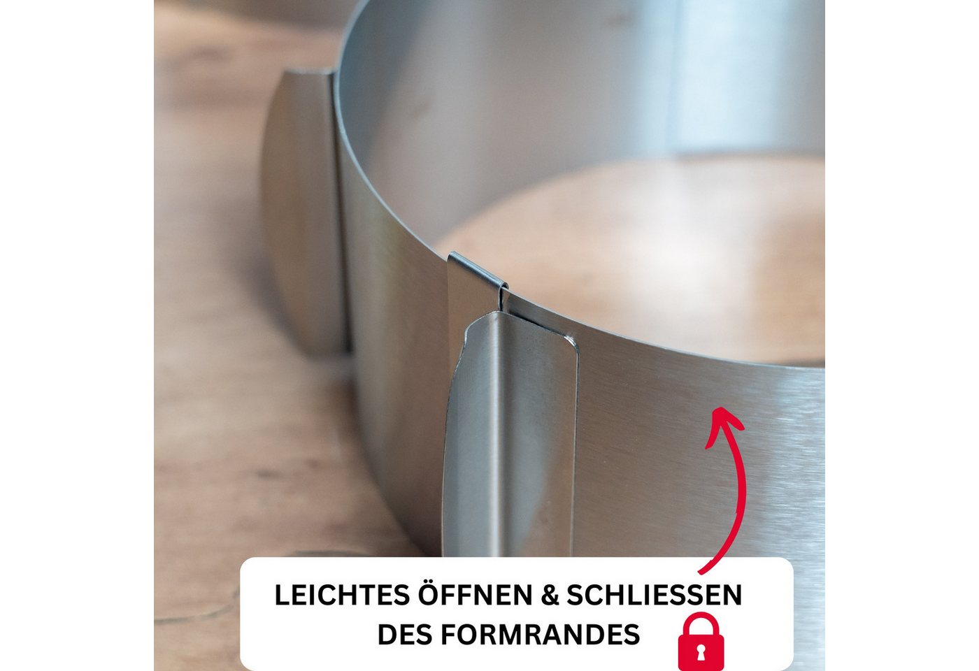 WESTMARK Backform Extra hoch: 15 cm, Ø 16 - 30 cm, Mit Skala, Rostfreier Edelstahl – Bild 5 von 5