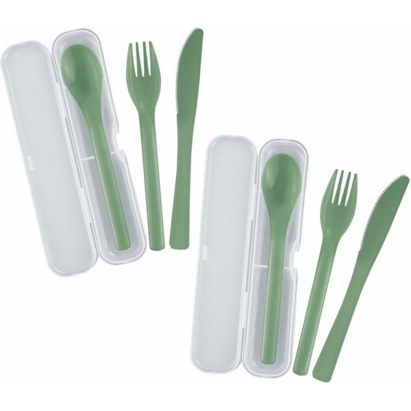 WESTMARK Besteck-Set 2 Sets je 3-teilig – praktisches Besteck-Set mit Messer, Gabel und, Kunststoff (PP)