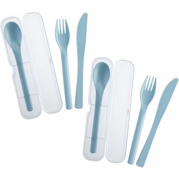 WESTMARK Besteck-Set 2 Sets je 3-teilig – praktisches Besteck-Set mit Messer, Gabel und, Kunststoff (PP)