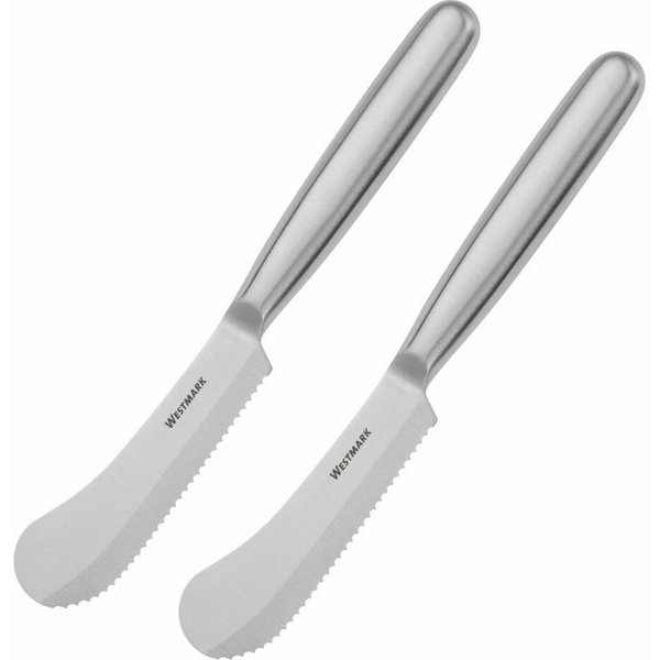 WESTMARK Brötchenmesser 2 Stk, 10 cm Klinge, Frühstücksmesser klassisch, Rostfreier Edelstsahl, Rostfreier Edelstahl, Wellenschliffklinge