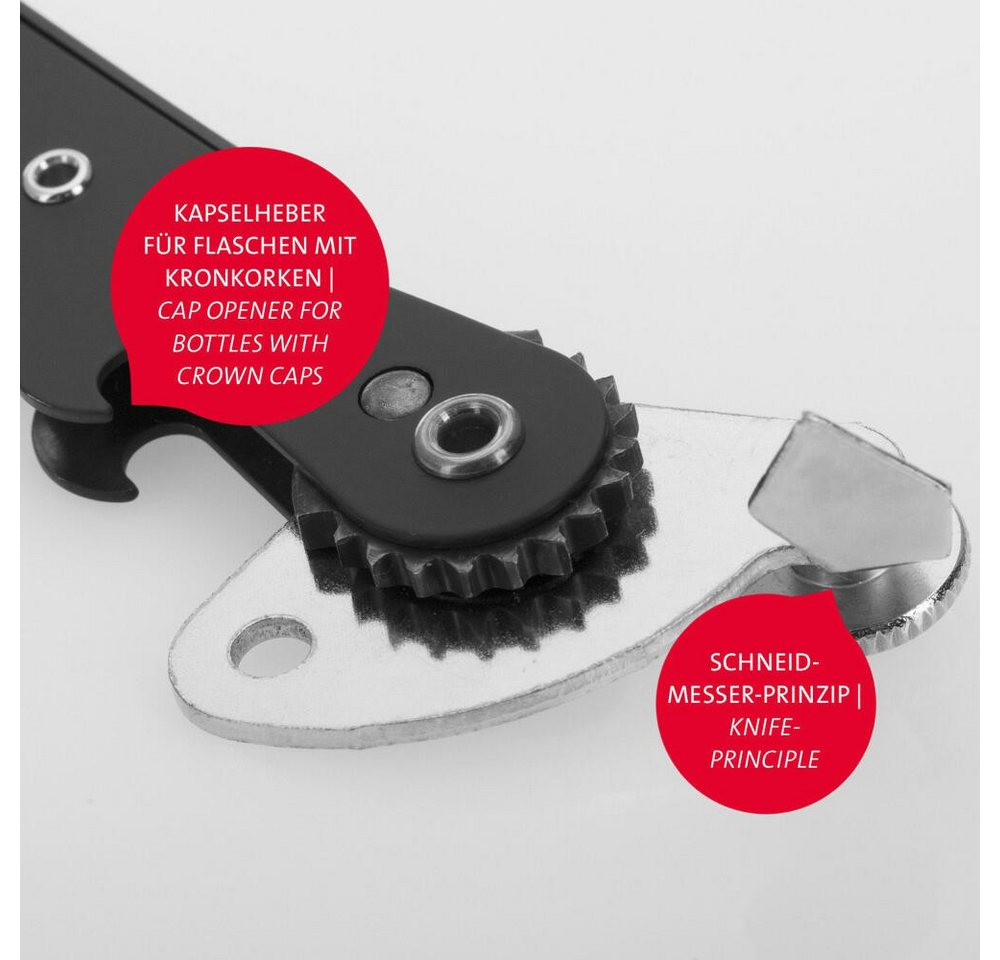WESTMARK Dosenöffner Kapselheber, Columbus, zufällige Farbe: Schwarz/Rot/Silber, Hebeldosen, Made in Germany – Bild 3 von 5