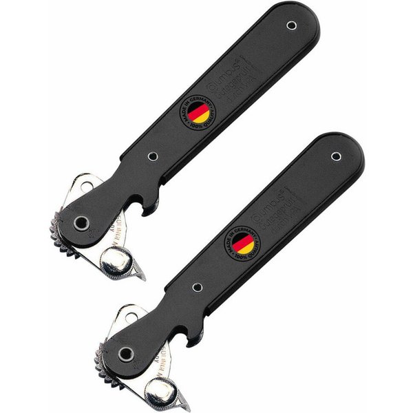 WESTMARK Dosenöffner mit Kapselheber, 2 Hebeldosenöffner, Farbig sortiert: Schwarz/Rot/Silb