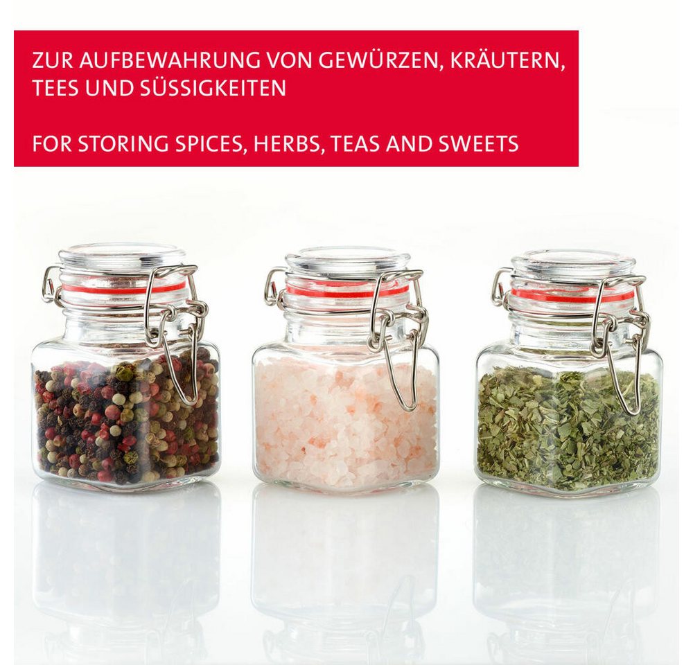 WESTMARK Einmachglas 6 Drahtbügelgläser, 100 ml + 8 Dekoetiketten, Glas, Silikon, Edelstahl, Papier – Bild 2 von 5