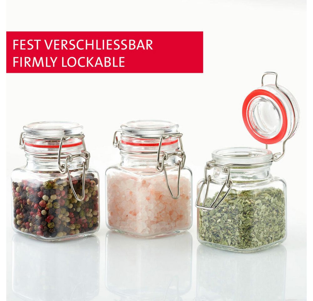 WESTMARK Einmachglas 6 Drahtbügelgläser, 100 ml + 8 Dekoetiketten, Glas, Silikon, Edelstahl, Papier – Bild 3 von 5