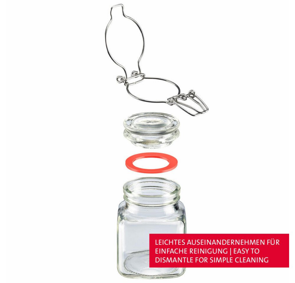 WESTMARK Einmachglas 6 Drahtbügelgläser, 100 ml + 8 Dekoetiketten, Glas, Silikon, Edelstahl, Papier – Bild 5 von 5