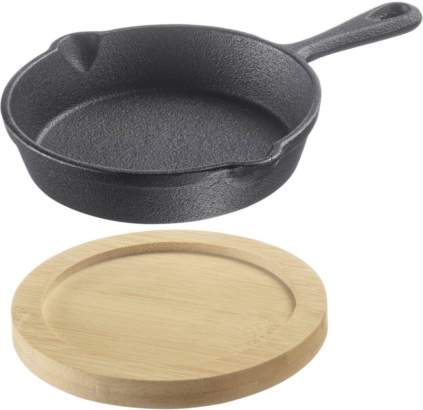 WESTMARK Grillpfanne Tapas + Friends, kleine Gusseisenpfanne, Gusseisen, 125 ml, inkl. Bambus-Untersetzer – Bild 4 von 5