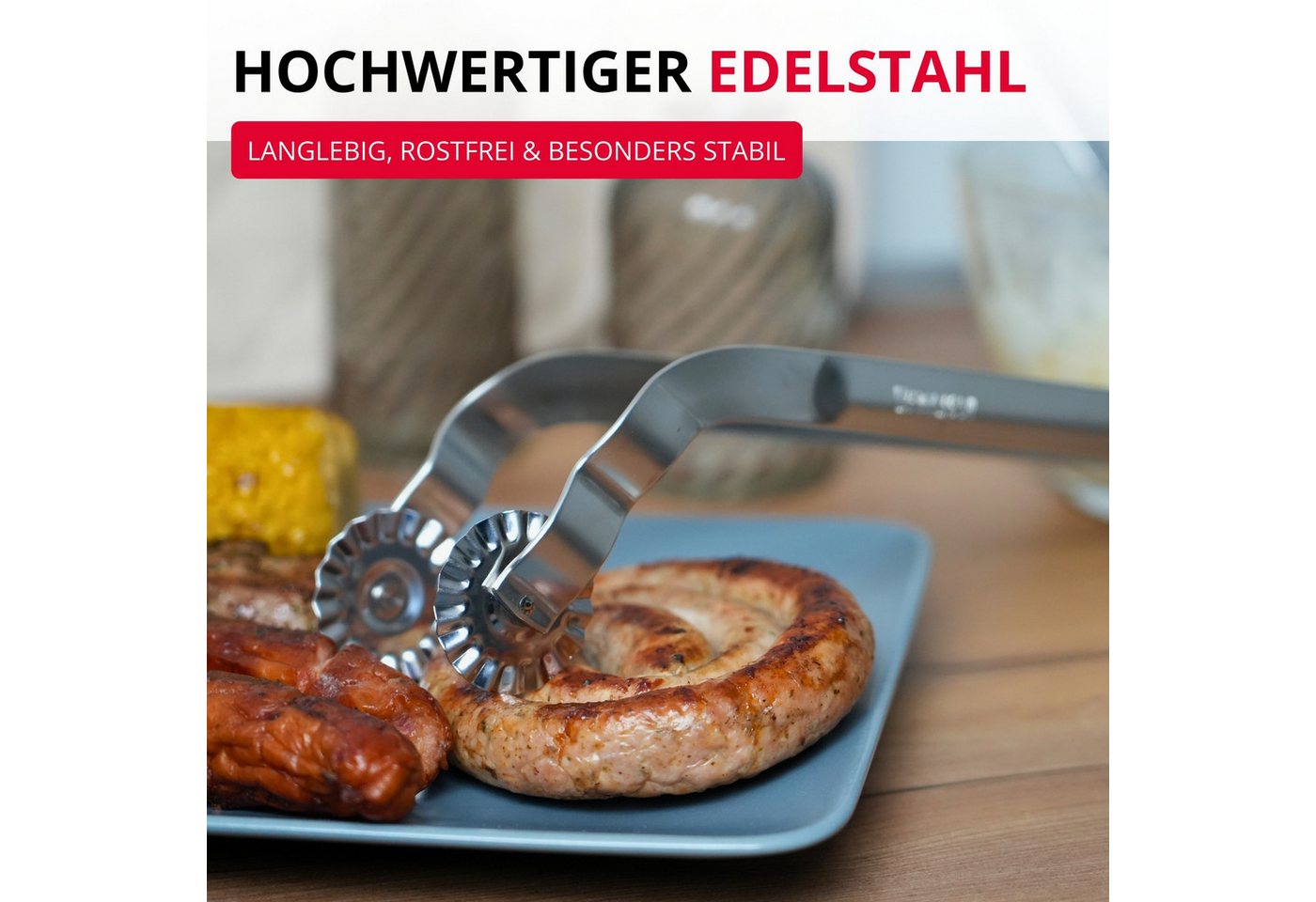 WESTMARK Grillzange Twistmaster, 1 Stk. – Wurstzange mit drehbarem Greifer – Robuste Fleis – Bild 4 von 5