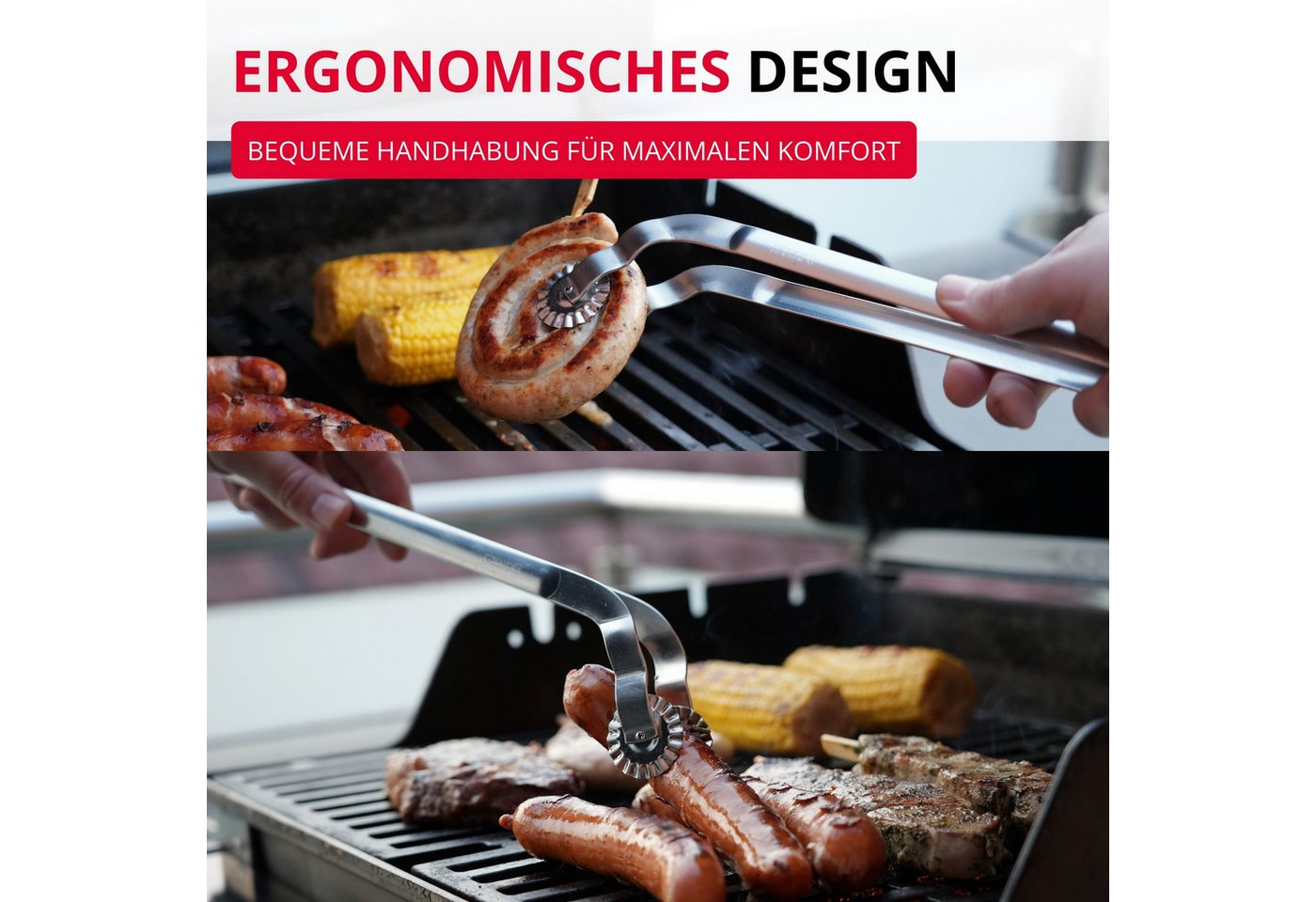WESTMARK Grillzange Twistmaster, 1 Stk. – Wurstzange mit drehbarem Greifer – Robuste Fleis – Bild 5 von 5