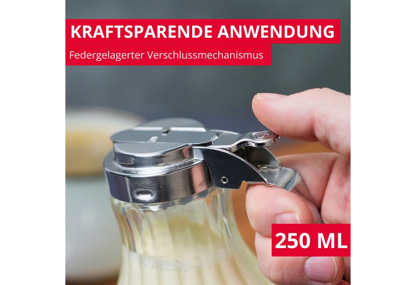 WESTMARK Honigglas Sahnegießer/Honigspender »Berlin«, Edelstahl, Glas – Bild 3 von 5