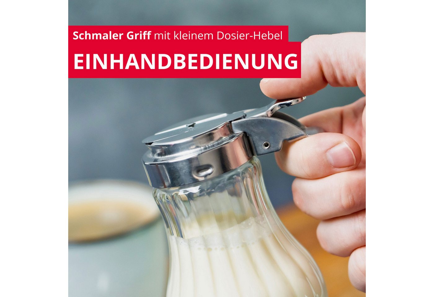 WESTMARK Honigglas Sahnegießer/Honigspender »Berlin«, Edelstahl, Glas – Bild 4 von 5