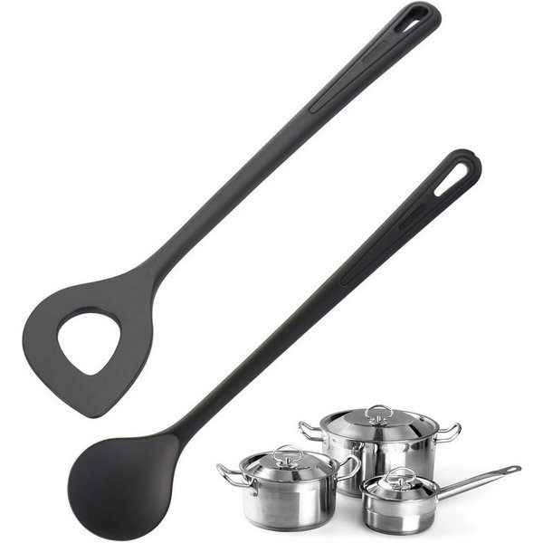 WESTMARK Kochlöffel Spitzlochlöffel + Rühr-/Kochlöffel-Set, 2tlg., Hitzebeständig bis 270 °C, Spülmaschinengeeignet