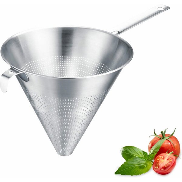 WESTMARK Küchensieb Chinois Pro – Feines Passiersieb mit Rundum-Lochung, Ø 23 cm, Edelstahl, spülmaschinengeeignet, vielseitig