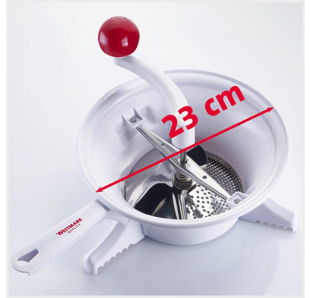 WESTMARK Küchensieb Passiermaschine, ø 23 cm, hochwertiger Kunststoff/Rostfreier Edelstahl, ABS – Bild 4 von 5