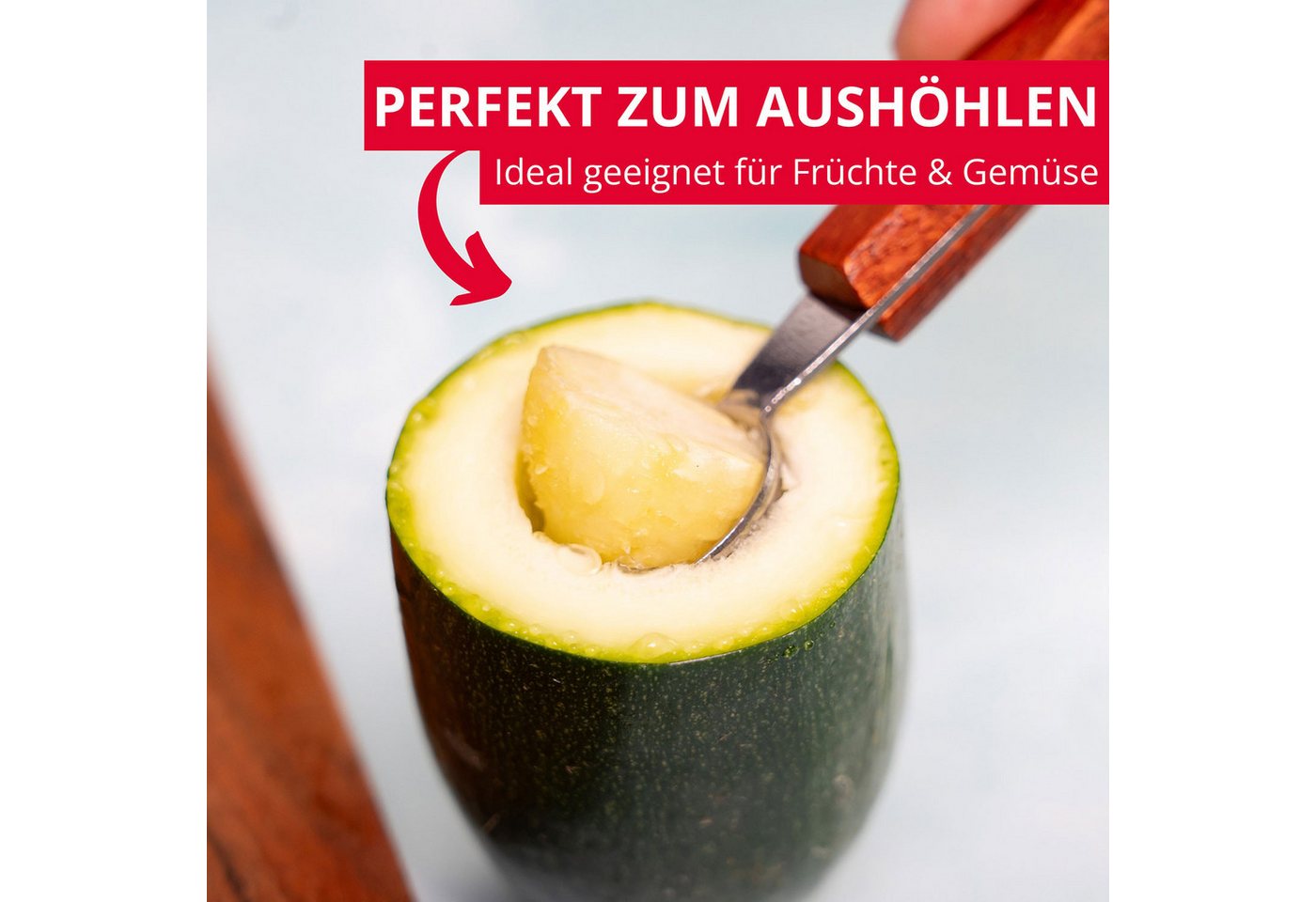 WESTMARK Kugelausstecher Woody, doppelseitig, Bällchenformer für Melone, Kiwi, Eis, Butter – Bild 3 von 5