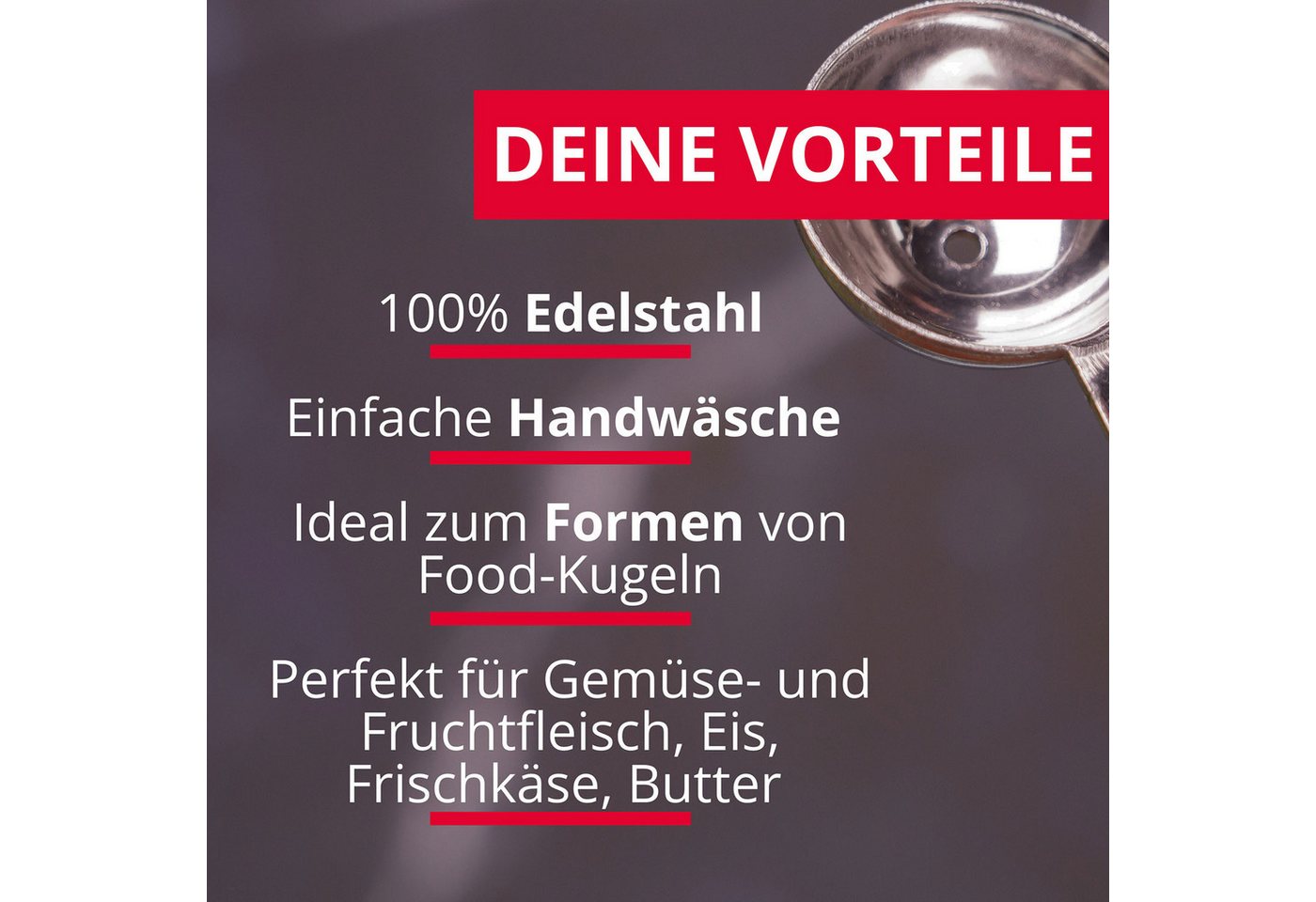 WESTMARK Kugelausstecher Woody, doppelseitig, Bällchenformer für Melone, Kiwi, Eis, Butter – Bild 5 von 5