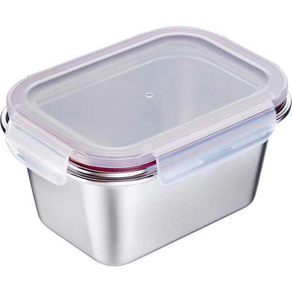 WESTMARK Lunchbox Edelstahl Lunch Box/ Frischhaltedose, 1000 ml, Edelstahl 18/8, Polyprophylen (PP), Silikon, (1-tlg), auslaufsichere Brotdose – mikrowellen- & 
