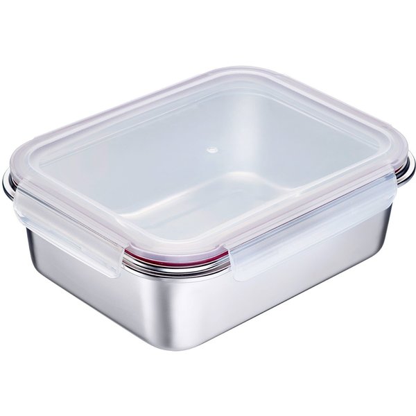 WESTMARK Lunchbox Edelstahl Lunch Box/ Frischhaltedose, 2250 ml, Edelstahl 18/8, Polyprophylen (PP), Silikon, (1-tlg), auslaufsichere Brotdose – mikrowellen- & 
