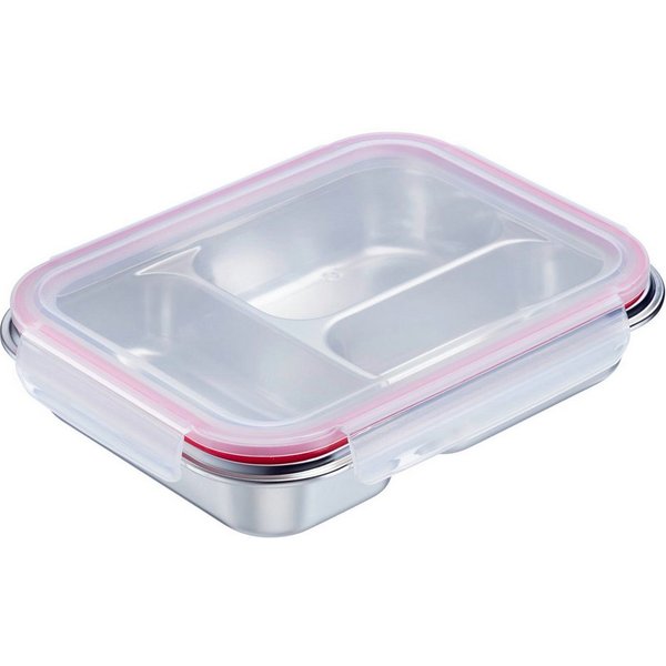 WESTMARK Lunchbox Edelstahl Lunch Box/ Frischhaltedose, geteilt, 280 + 280 + 4, Edelstahl 18/8, Polyprophylen (PP), Silikon, (1-tlg), Made in Germany, 5 Jahre G