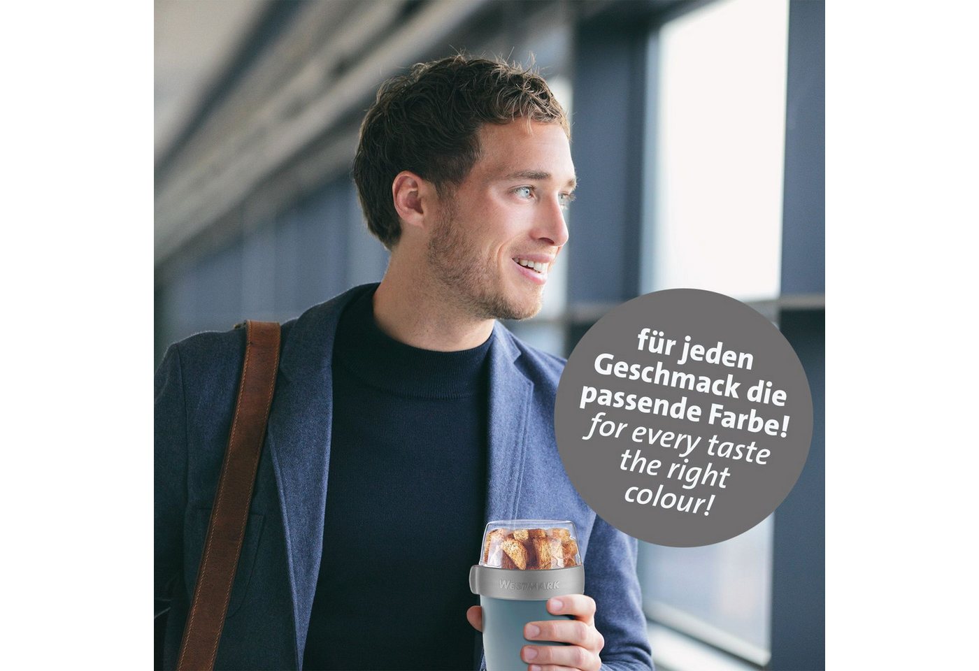 WESTMARK Mehrwegbecher, Kunststoff, (1-tlg), Joghurt-, Müsli-, Lunchbehälter, To Go, 200 + 500 ml, Made in Germany – Bild 5 von 5