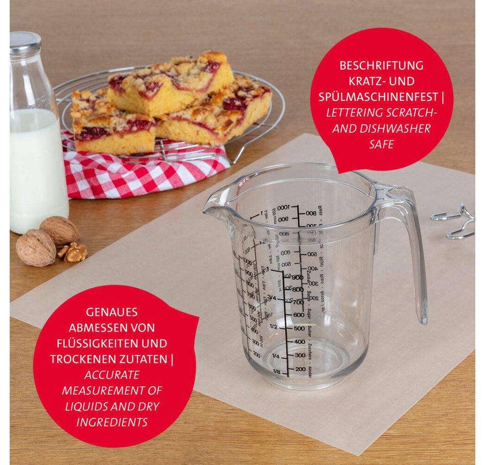 WESTMARK Messbecher 2 Stk. Gerda, mehrsprachige Messskalen & verschiedenen Maßeinheiten, SAN – Bild 5 von 5