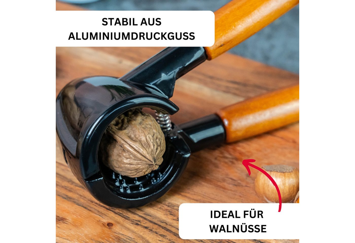 WESTMARK Nussknacker /Sektzange, Länge: 16,8 cm, Sieger Nussprofi Deluxe, Schwarz/Braun – Bild 2 von 5