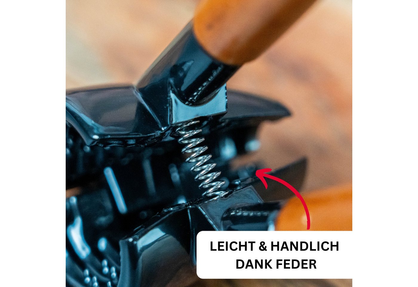 WESTMARK Nussknacker /Sektzange, Länge: 16,8 cm, Sieger Nussprofi Deluxe, Schwarz/Braun – Bild 4 von 5